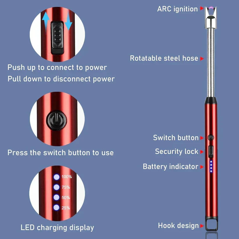 360° Rotatable & Flexible USB Chargeable Lighter